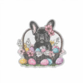 Frenchie Dog Easter Frenchie Dog Eggs Artwork T-Sh シール (正面)