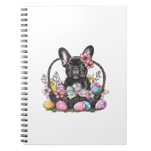 Frenchie Dog Easter Frenchie Dog Eggs Artwork T-Sh ノートブック (正面)