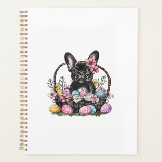 Frenchie Dog Easter Frenchie Dog Eggs Artwork T-Sh プランナー手帳 (正面)