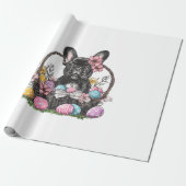 Frenchie Dog Easter Frenchie Dog Eggs Artwork T-Sh ラッピングペーパー (アンロールド)