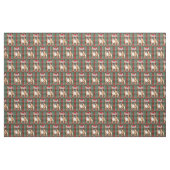 Frenchie Dog with a Red Green Plaid Holiday Fabric ファブリック (ヤード)