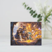 Frenchie Dragonslayer with Treasure Scene ポストカード (スタンド正面)