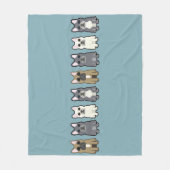 Frenchie Friends フリースブランケット (正面)