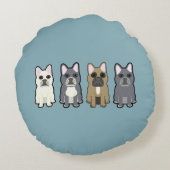 Frenchie Friends ラウンドクッション (裏面)
