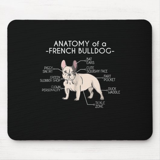 Frenchie Gift | Anatomy Of A French Bulldog マウスパッド (正面)