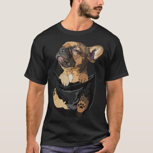 Frenchie In Pocket French Bulldog Mom Dad Dog Tシャツ (正面)