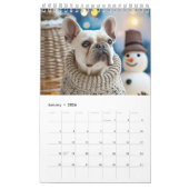 Frenchie Knit Seasons - 2026 Cozy Dog Calendar カレンダー (1月 2026)