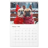 Frenchie Knit Seasons - 2026 Cozy Dog Calendar カレンダー (2月 2026)
