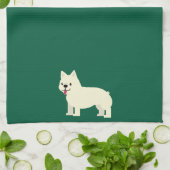Frenchie Lover Green キッチンタオル (折り畳み)