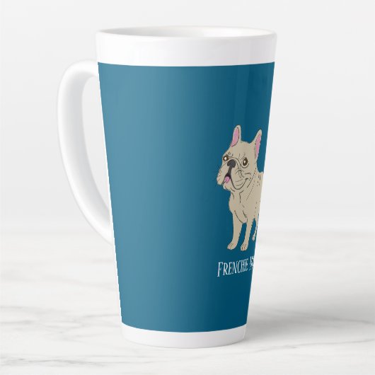 Frenchie Mom カフェラテマグ (左アングル)