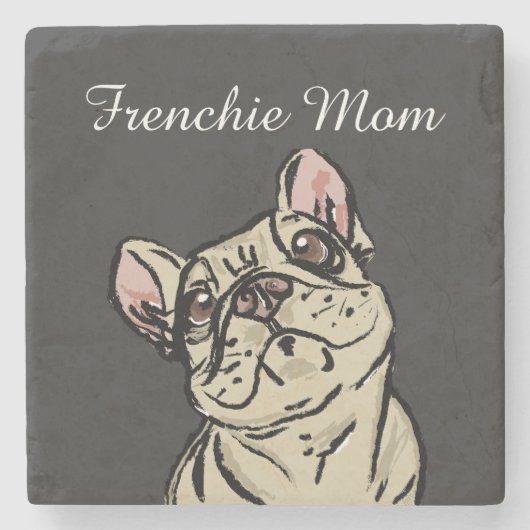 Frenchie Mom ストーンコースター (正面)