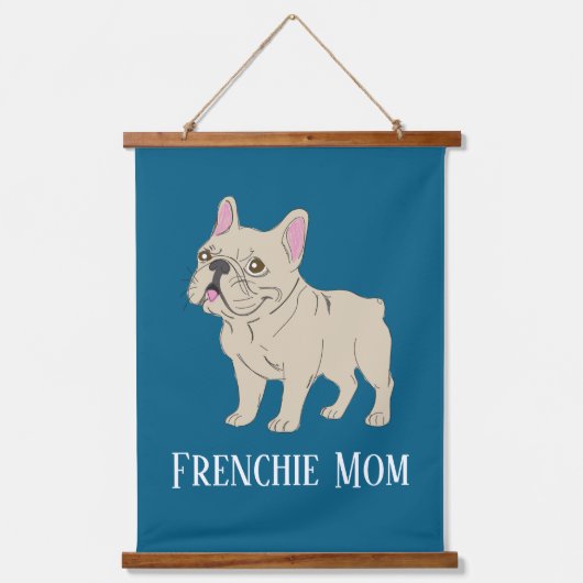 Frenchie Mom 吊り下げ型タペストリー (正面)