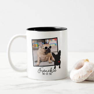 Frenchie Mom Coffee Mugあなたの写真を追加 ツートーンマグカップ