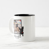Frenchie Mom Coffee Mugあなたの写真を追加 ツートーンマグカップ (正面左)