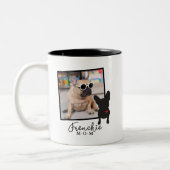 Frenchie Mom Coffee Mugあなたの写真を追加 ツートーンマグカップ (左)