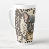 Frenchie Mom Coffee Powered Vintage Design カフェラテマグ (左アングル)