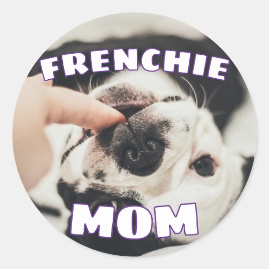 Frenchie Mom Dad French Bulldog Lover Pets ラウンドシール (正面)