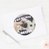 Frenchie Mom Dad French Bulldog Lover Pets ラウンドシール (封筒)