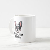 Frenchie Mom French Bulldog Sunglasses Bold Coffee コーヒーマグカップ (正面左)