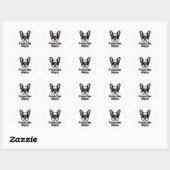 Frenchie Mom French Bulldog Sunglasses Bold Sticke ラウンドシール (シート)
