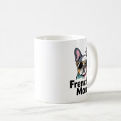 Frenchie Mom French Bulldog Sunglasses Funny Coffe コーヒーマグカップ (正面右)