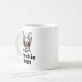 Frenchie Mom French Bulldog Sunglasses Funny Coffe コーヒーマグカップ (正面左)