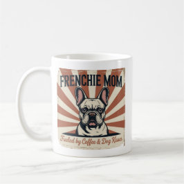 Frenchie Mom Fueled By Coffee And Dog Kisses Retro コーヒーマグカップ