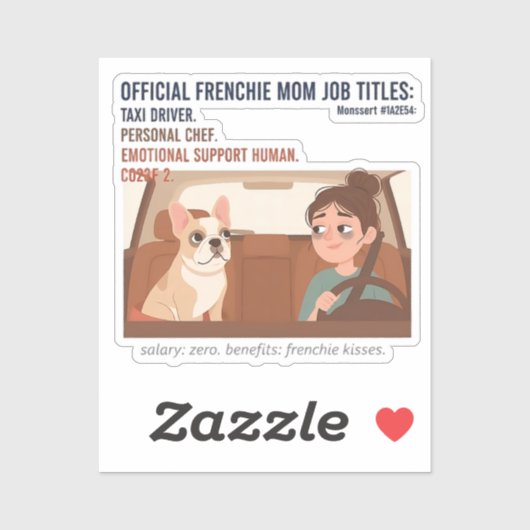 Frenchie Mom Job Titles Funny French Bulldog Dog シール (シート)