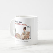 Frenchie Mom Therapist By Force Funny Design コーヒーマグカップ (正面左)