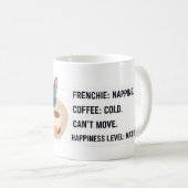 Frenchie Napping Coffee Cold Funny French Bulldog コーヒーマグカップ (正面右)