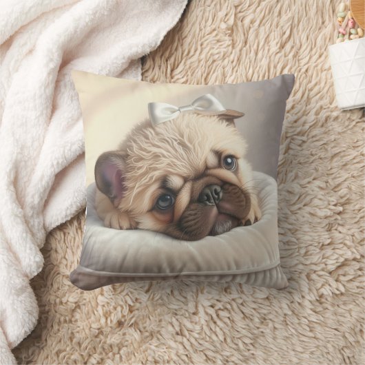 Frenchie Pillow クッション (ブランケット)