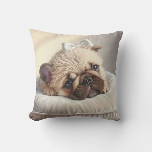 Frenchie Pillow クッション (正面)