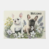 Frenchie Puppies ドアマット (正面)