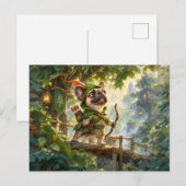 Frenchie Robin Hood Treehouse Archer ポストカード (正面/裏面)