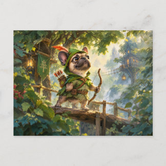 Frenchie Robin Hood Treehouse Archer ポストカード