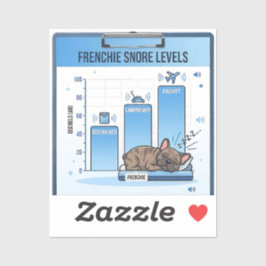 Frenchie Snore Levels Funny French Bulldog Infogra シール