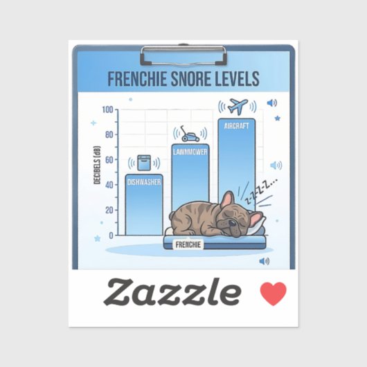 Frenchie Snore Levels Funny French Bulldog Infogra シール (シート)