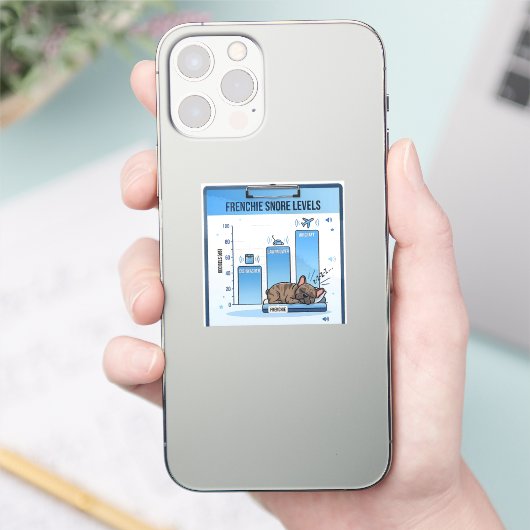 Frenchie Snore Levels Funny French Bulldog Infogra シール (スマートフォン)