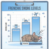 Frenchie Snore Levels Funny French Bulldog Infogra シール (正面)