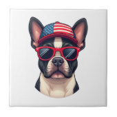 Frenchie Wearing USA Colors (4) タイル (正面)