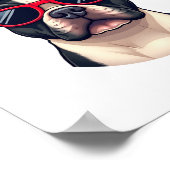 Frenchie Wearing USA Colors (4) ポスター (角)