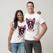 Frenchie Wearing USA Colors (4) Tシャツ (ユニセックス)