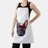 Frenchie Wearing USA Colors (5) エプロン (インサイチュ)