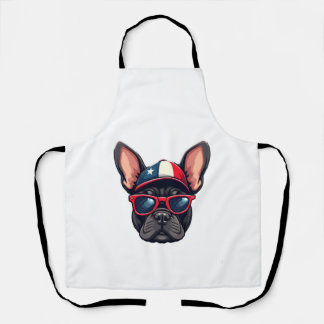 Frenchie Wearing USA Colors (5) エプロン