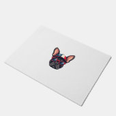 Frenchie Wearing USA Colors (5) ドアマット (アングル)