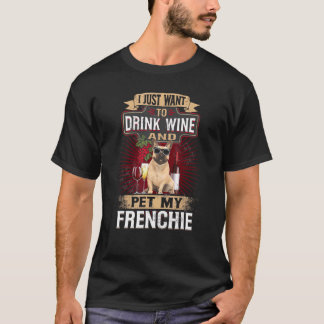 Frenchie Wine Dog French Bulldog Christmas Idea Tシャツ