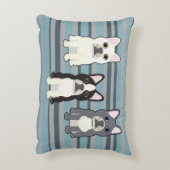 Frenchies Blue Striped アクセントクッション (裏面(縦))