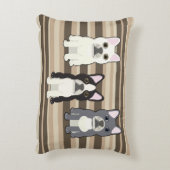 Frenchies Neutral Striped アクセントクッション (裏面(縦))