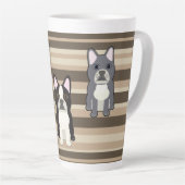 Frenchies Neutral Striped カフェラテマグ (右アングル)