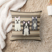 Frenchies Neutral Striped クッション (ブランケット)